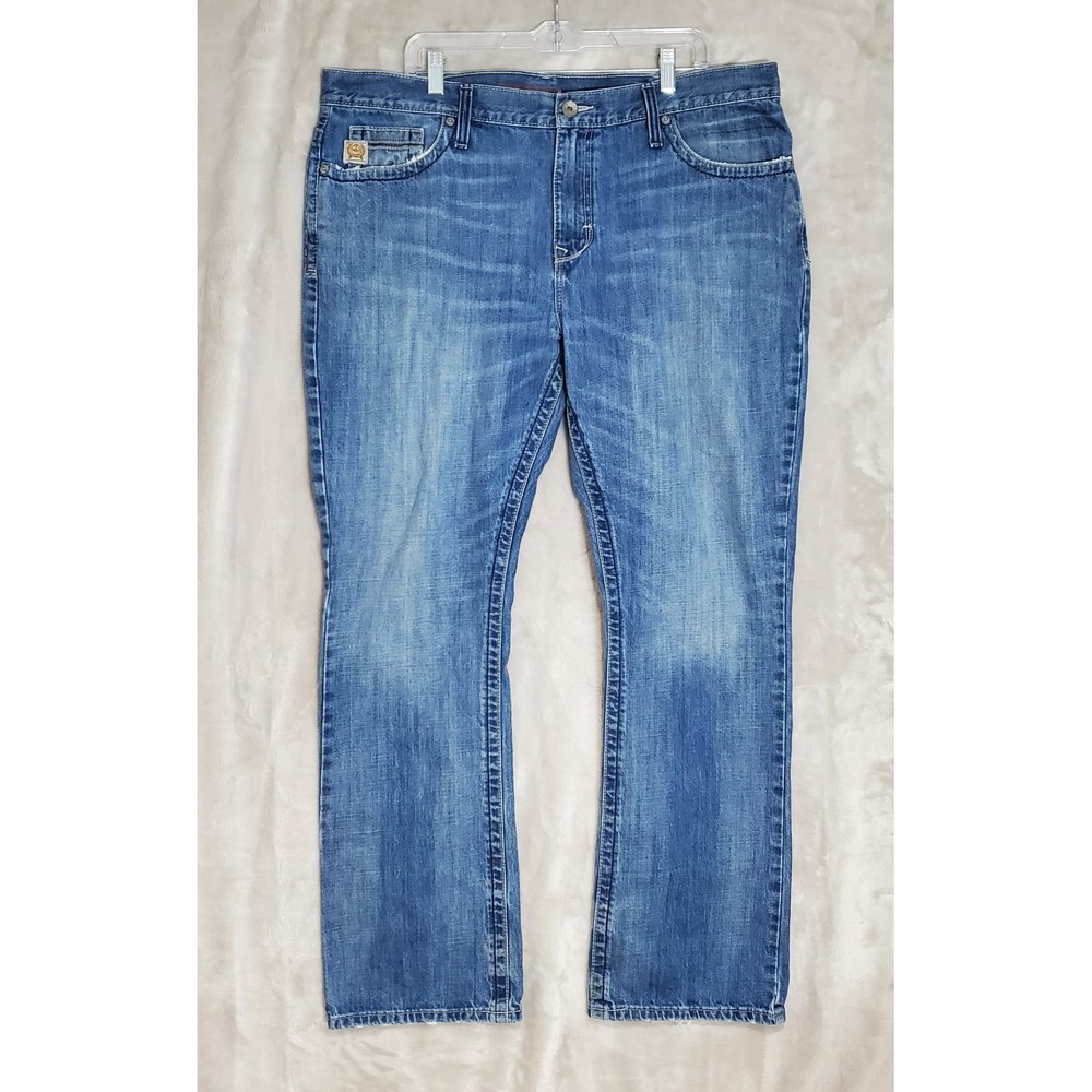 Cinch Jeans Mens 40x34 Blue Ian Bootcut Western Cowboy Denim Pants Whiskered